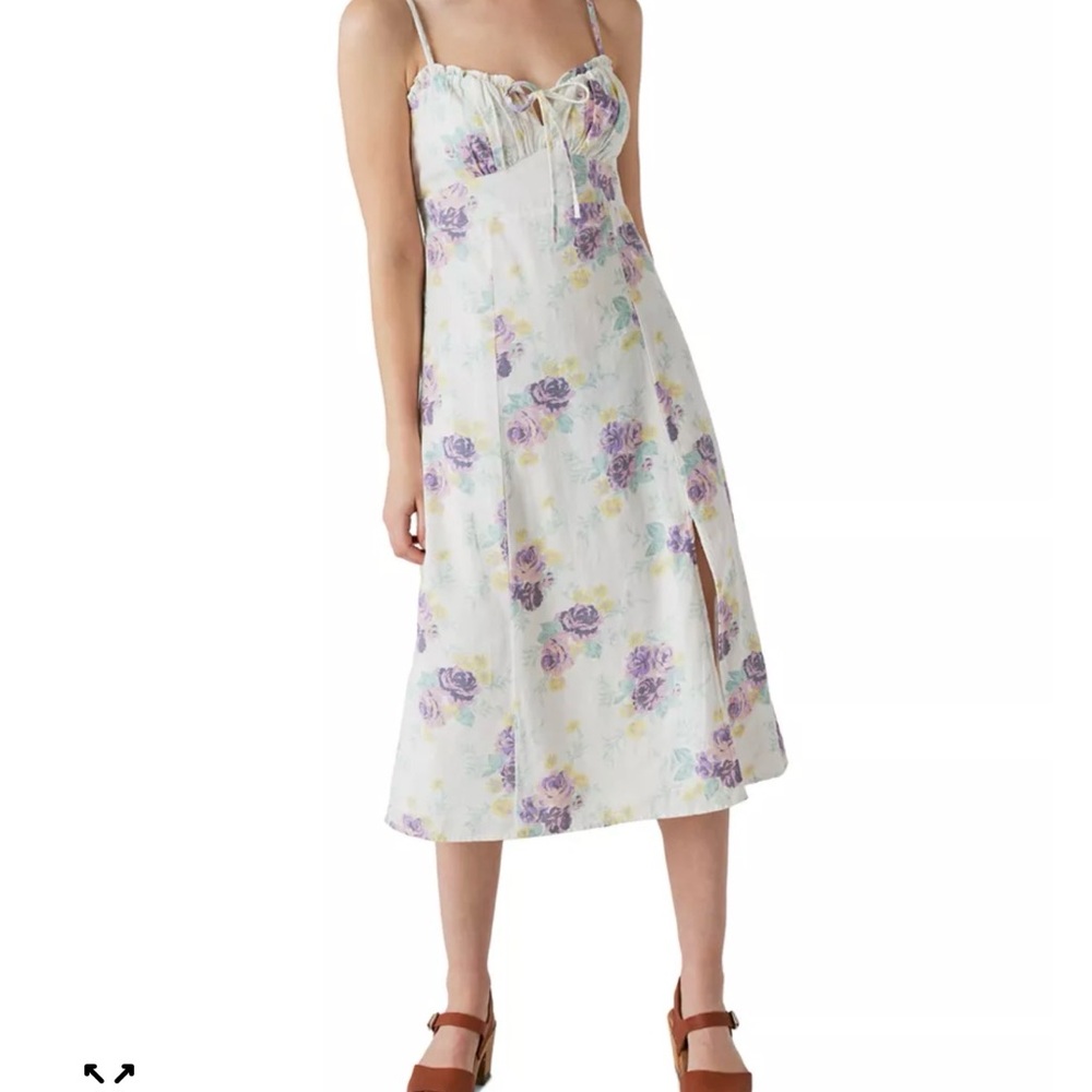 Lucky Brand, Laura Ashley women’s spaghetti Straps Midi Spring Dress NWT Med